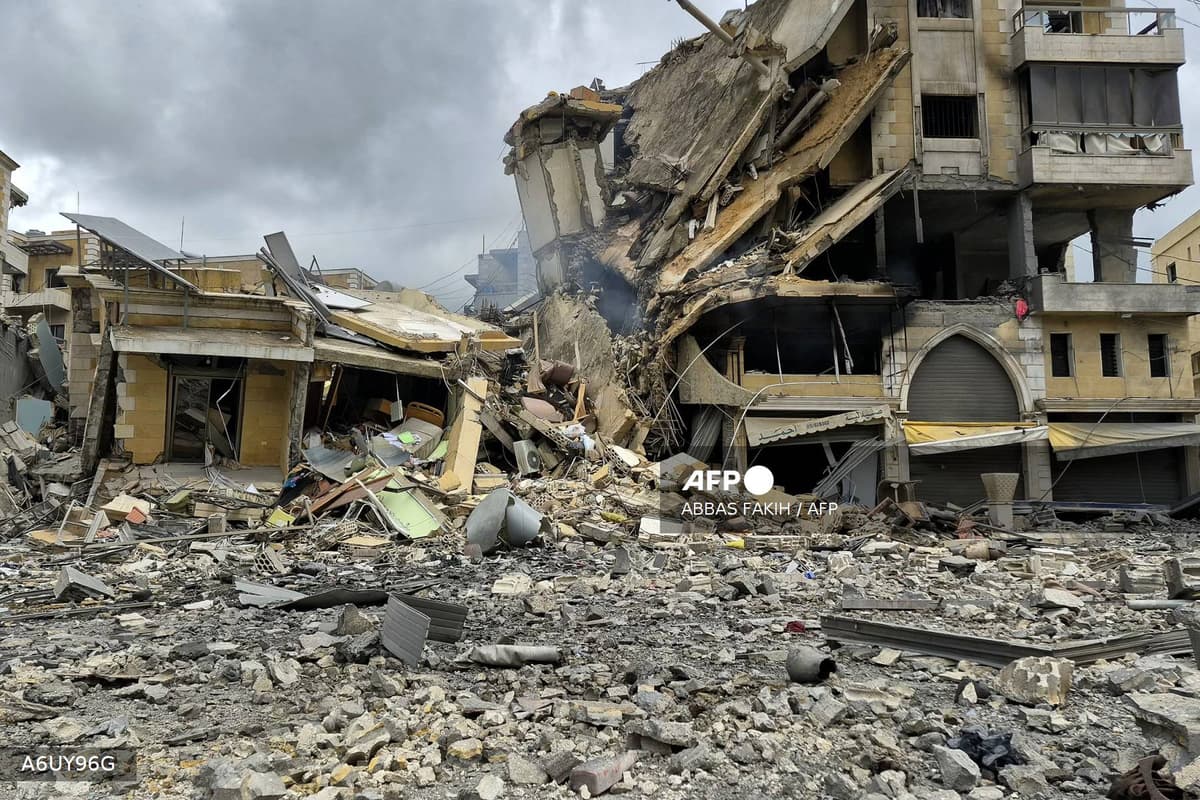 Immeuble détruit après une frappe israélienne au Liban, avril 2026