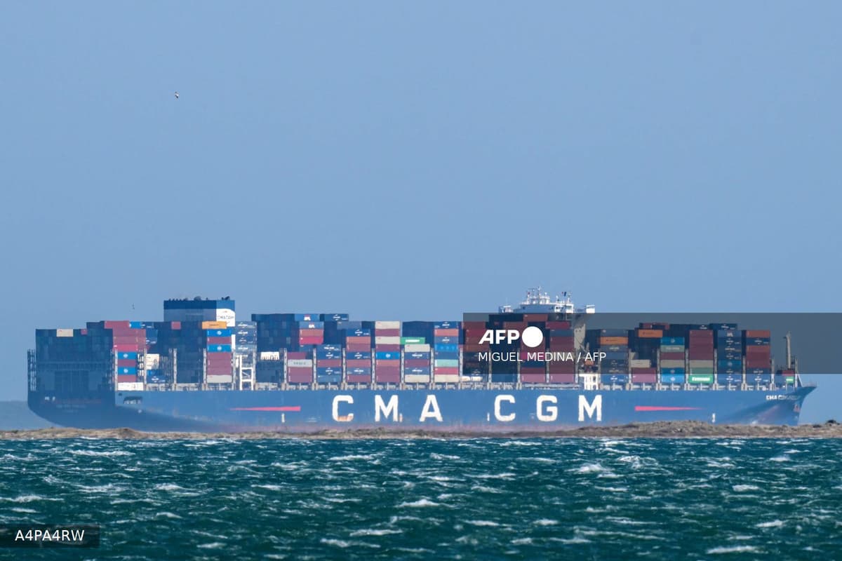 Un porte-conteneurs CMA CGM en mer, le groupe français dont le navire Kribi a franchi Ormuz