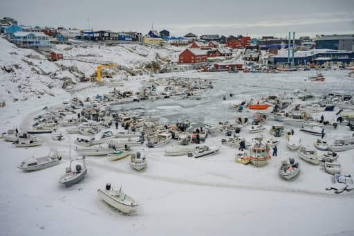 Vue du port d'Ilulissat, au Groenland, le 18 mars 2026