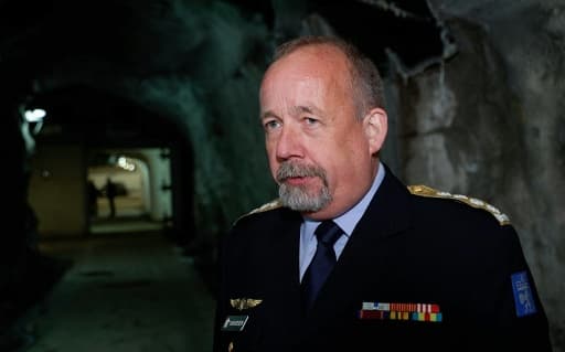 Øistein Knudsen, chef de la Défense civile norvégienne, lors d'une visite de presse de l'abri antiaérien de St. Hanshaugen, l'un des plus grands d'Oslo, le 18 mai 2026