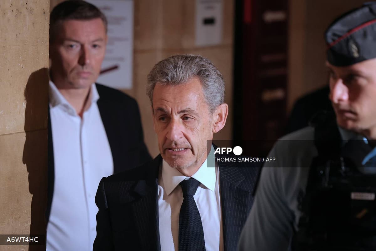 Nicolas Sarkozy au tribunal de Paris lors du procès en appel du financement libyen, avril 2026