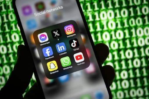 Un smartphone affichant un dossier d'applications de réseaux sociaux