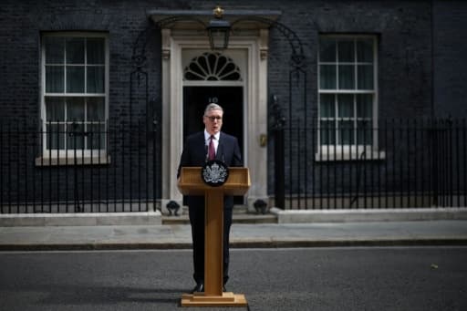 Keir Starmer annonce sa démission devant le 10 Downing Street, à Londres