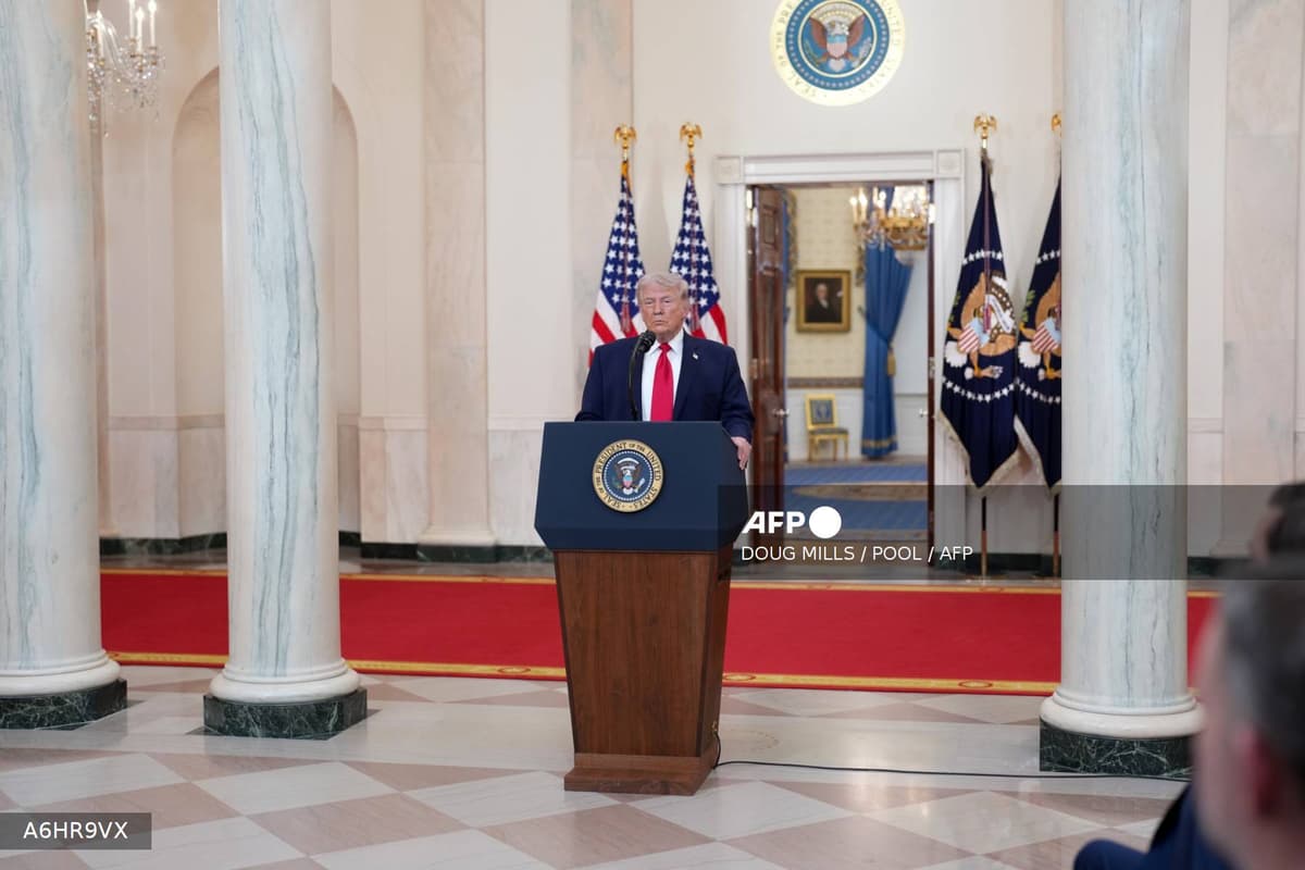 Donald Trump prononce un discours à la nation depuis la Maison Blanche le 1er avril 2026